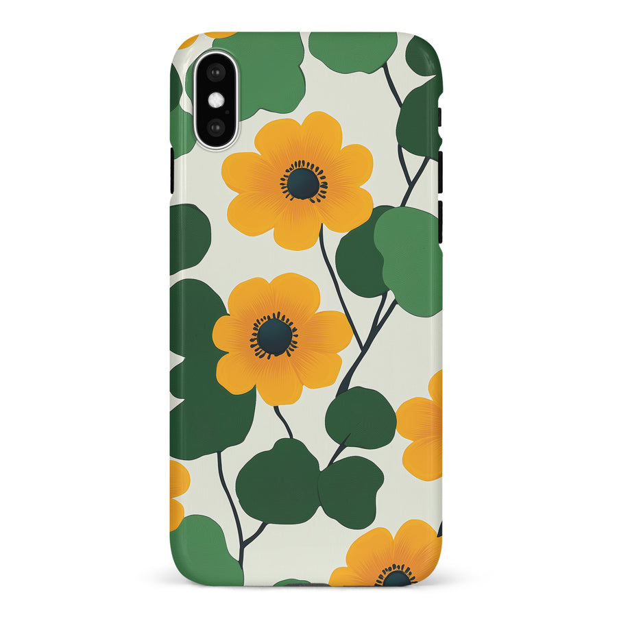 Golden Bloom Floral Phone Case