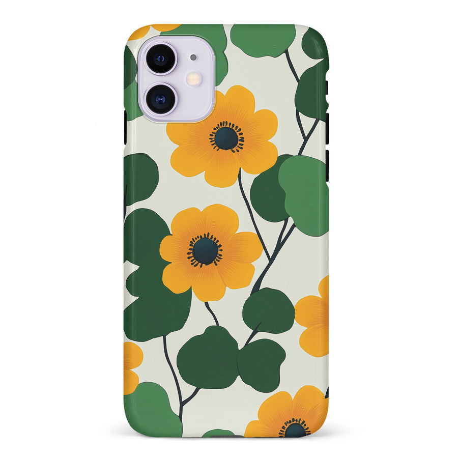 Golden Bloom Floral Phone Case