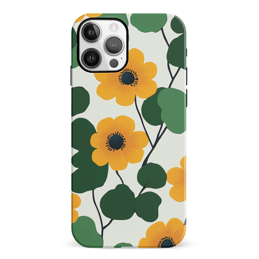 iPhone 12 Golden Bloom Floral Phone Case