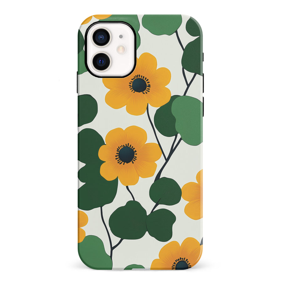 iPhone 12 Mini Golden Bloom Floral Phone Case