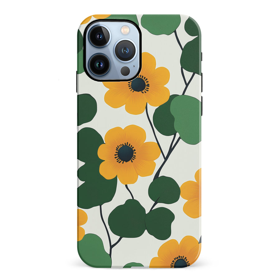 iPhone 12 Pro Golden Bloom Floral Phone Case