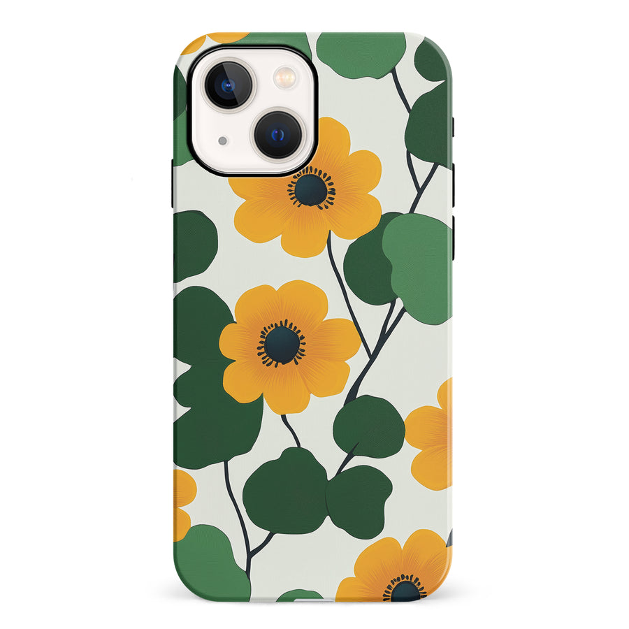 iPhone 13 Golden Bloom Floral Phone Case