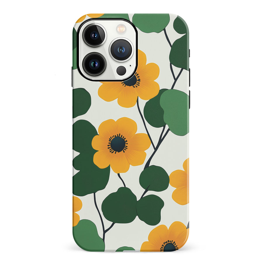 Golden Bloom Floral Phone Case