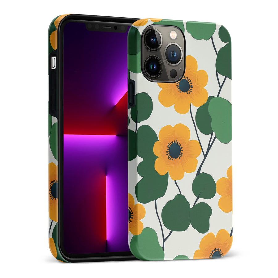 Golden Bloom Floral Phone Case