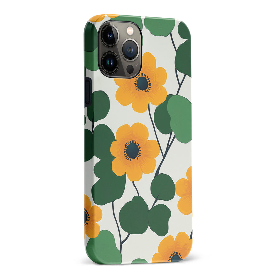 Golden Bloom Floral Phone Case