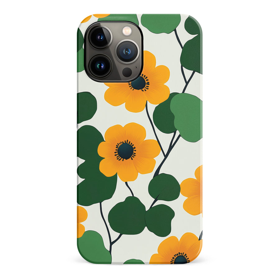 Golden Bloom Floral Phone Case