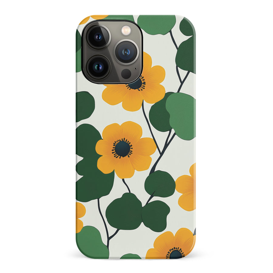 Golden Bloom Floral Phone Case