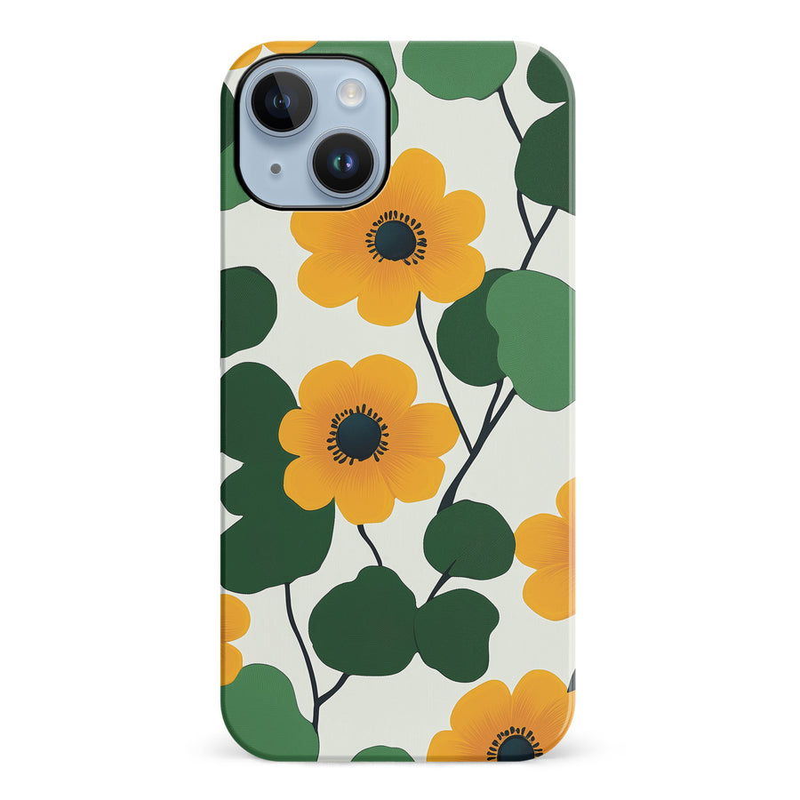 iPhone 14 Plus Golden Bloom Floral Phone Case