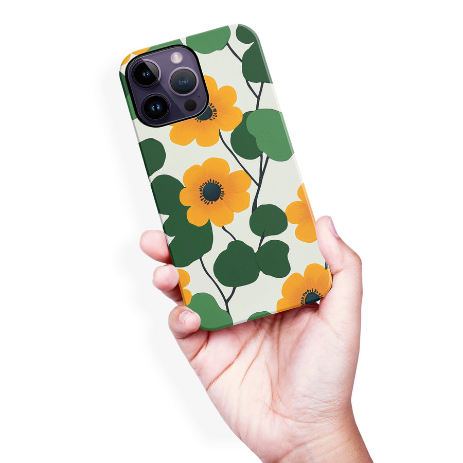 iPhone 14 Pro Max Golden Bloom Floral Phone Case