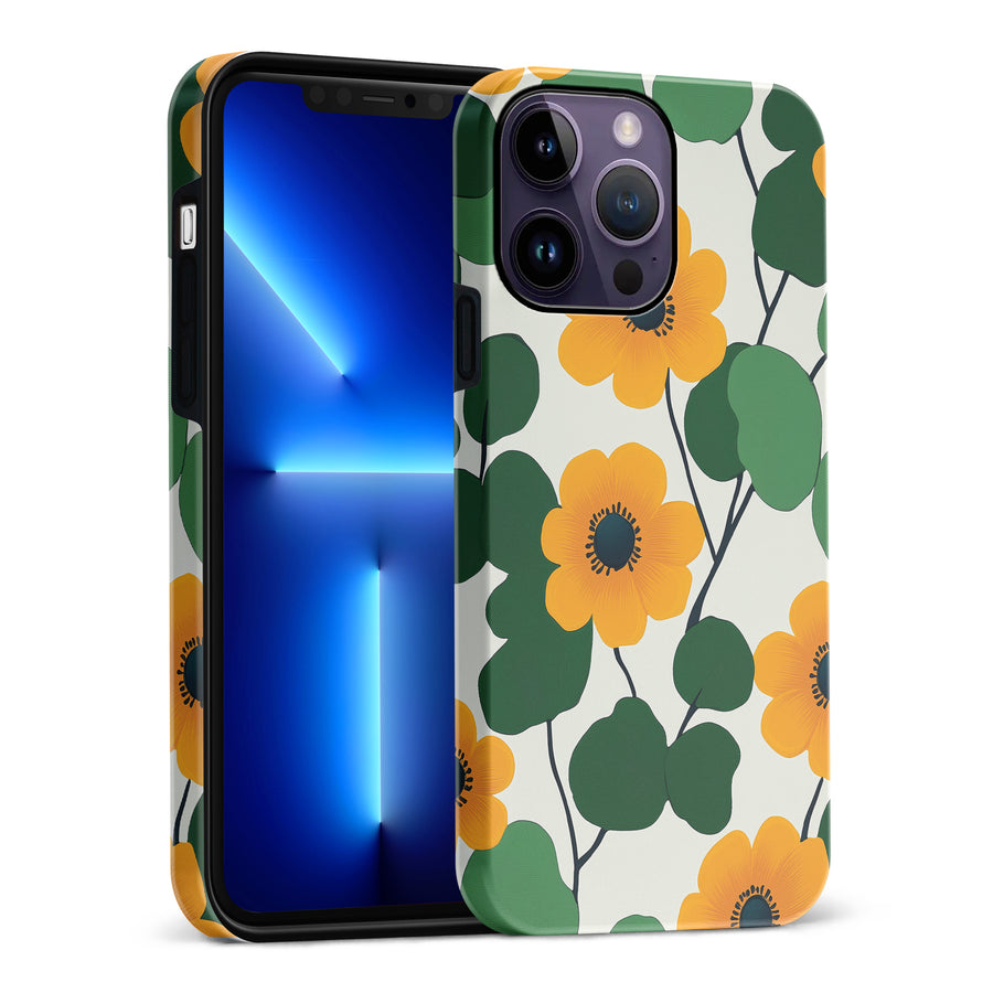 Golden Bloom Floral Phone Case