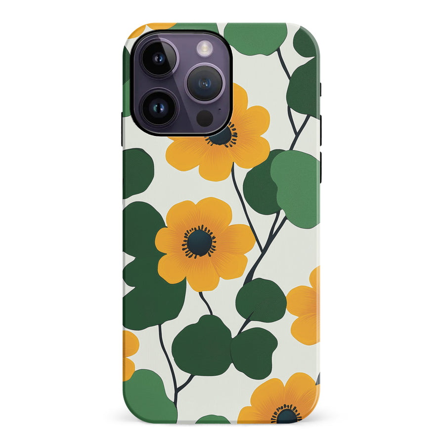 iPhone 14 Pro Max Golden Bloom Floral Phone Case