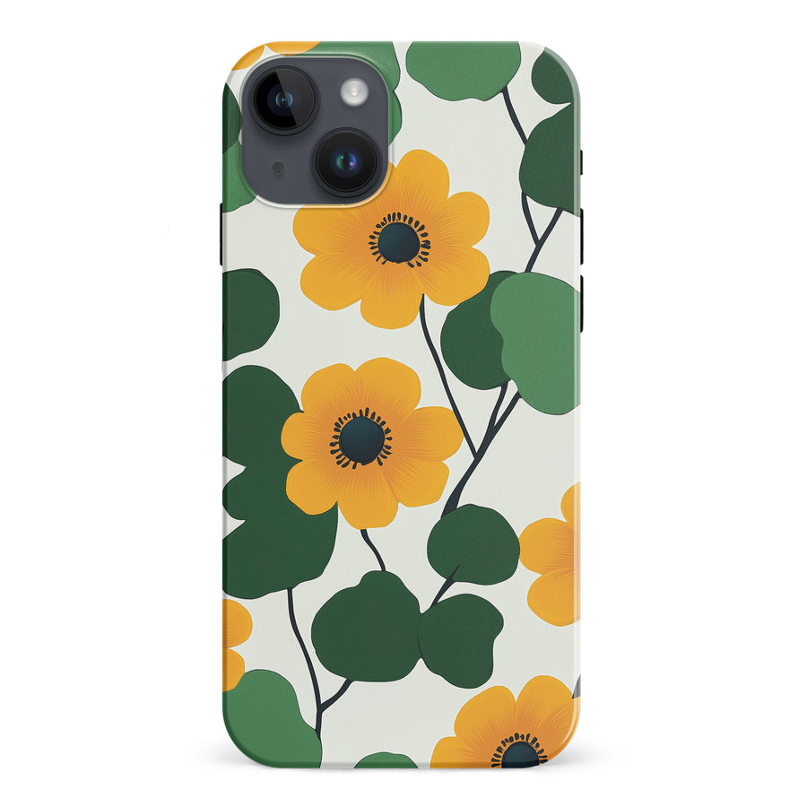 Golden Bloom Floral Phone Case