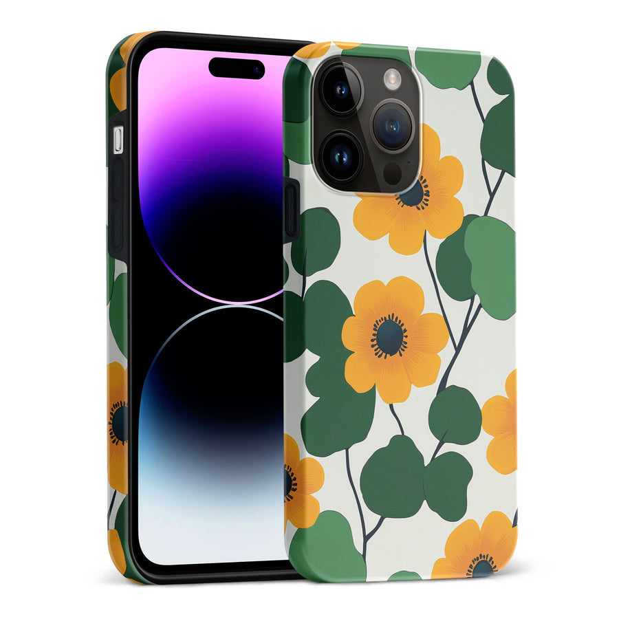 iPhone 15 Pro Max Golden Bloom Floral Phone Case