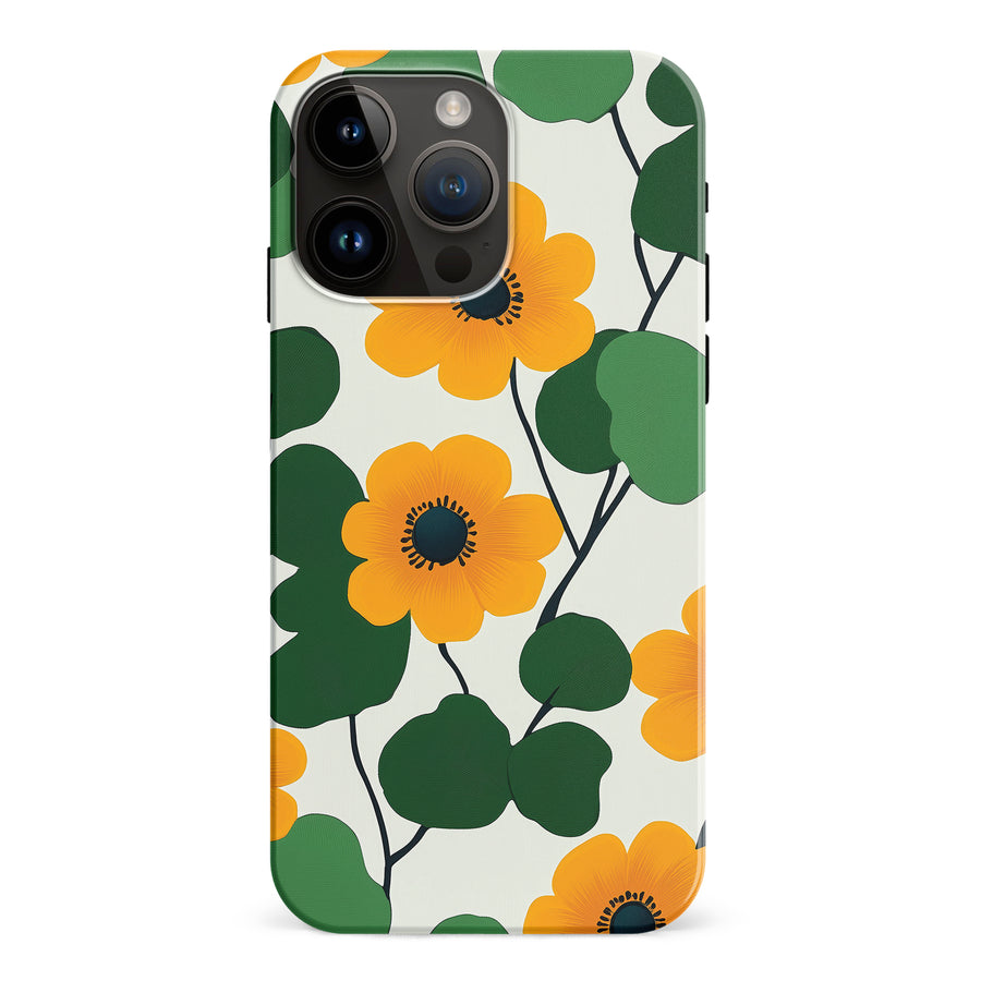 iPhone 15 Pro Max Golden Bloom Floral Phone Case