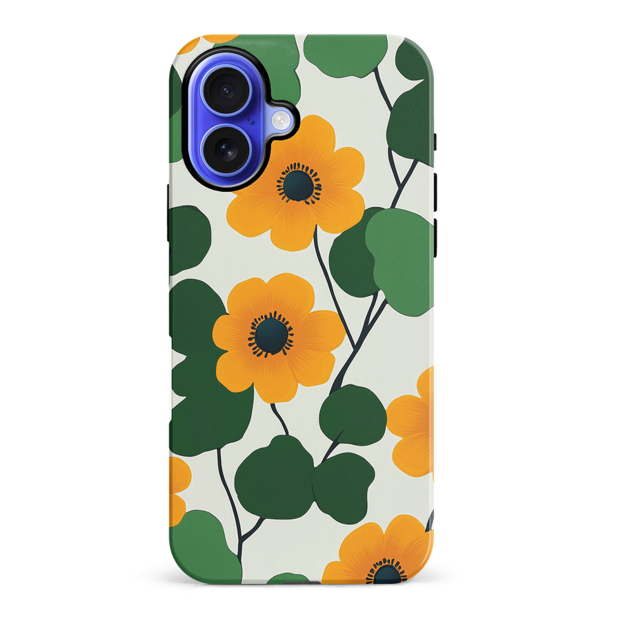 iPhone 16 Plus Golden Bloom Floral Phone Case