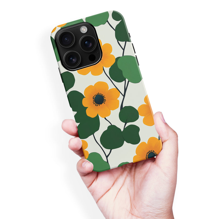 iPhone 16 Pro Max Golden Bloom Floral Phone Case