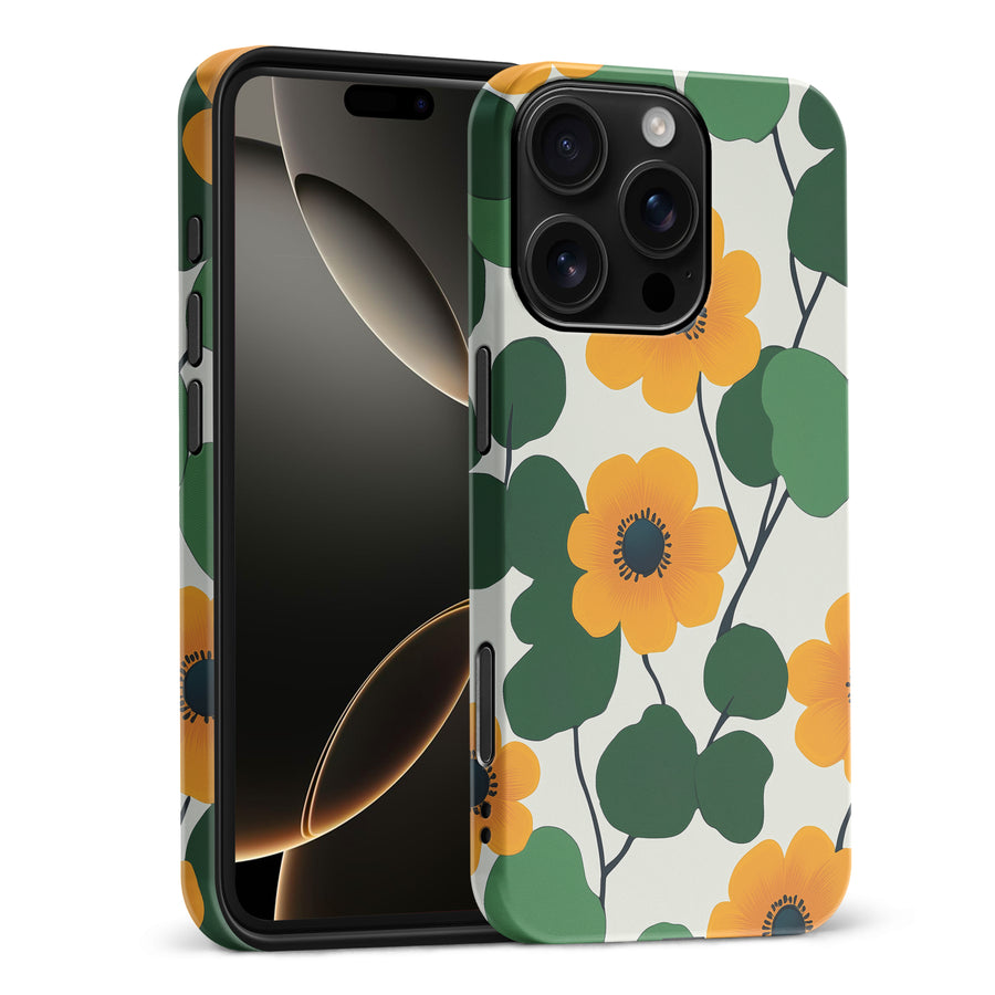 Golden Bloom Floral Phone Case