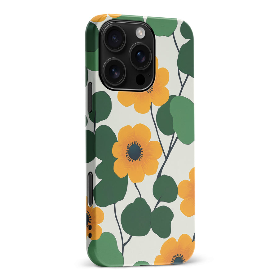 iPhone 16 Pro Max Golden Bloom Floral Phone Case