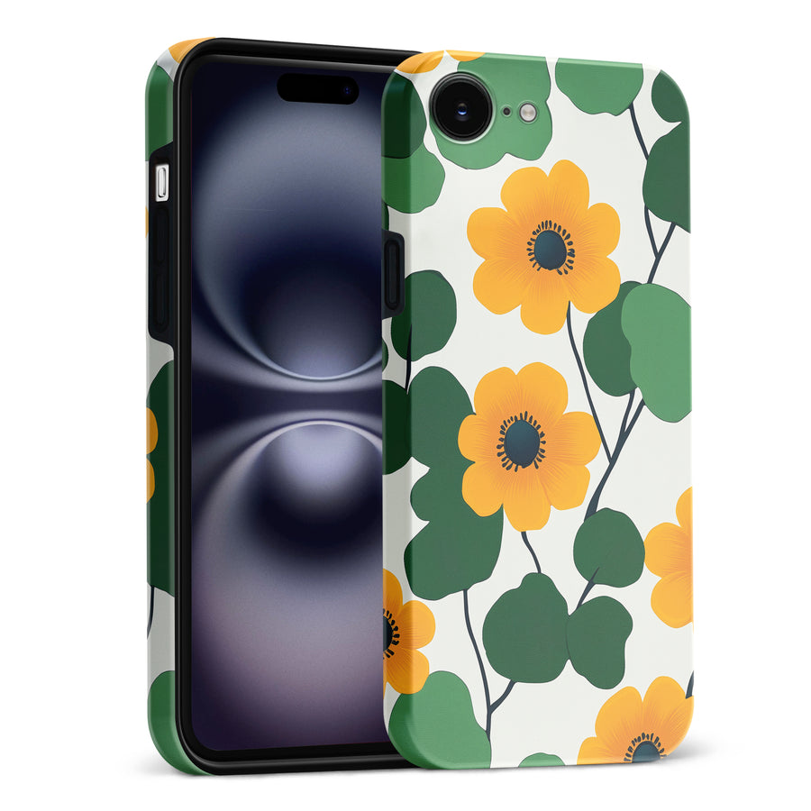 Golden Bloom Floral Phone Case