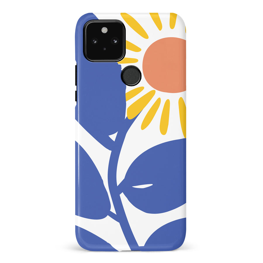 Google Pixel 5 Bold Abstract Sun Kissed Daisy Floral Phone Case