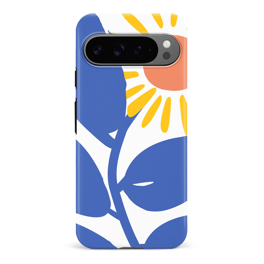 Google Pixel 9 Pro Bold Abstract Sun Kissed Daisy Floral Phone Case