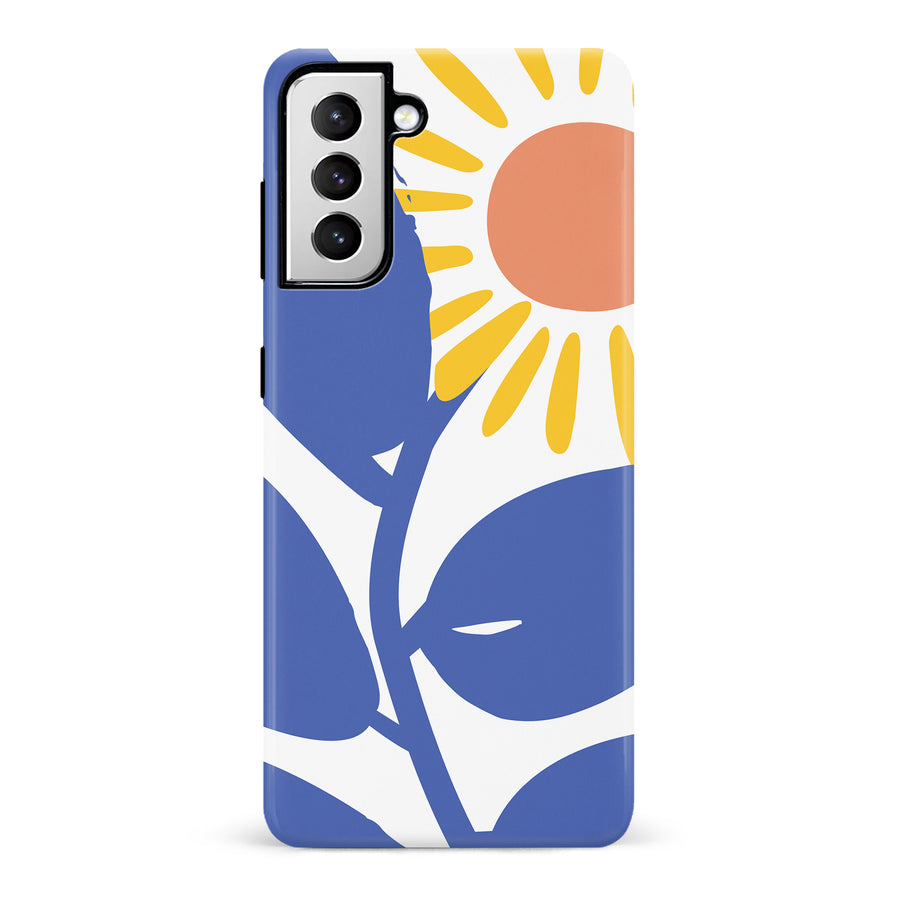 Samsung Galaxy S21 Bold Abstract Sun Kissed Daisy Floral Phone Case