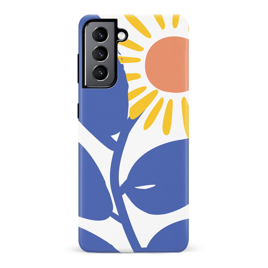 Samsung Galaxy S22 Bold Abstract Sun Kissed Daisy Floral Phone Case