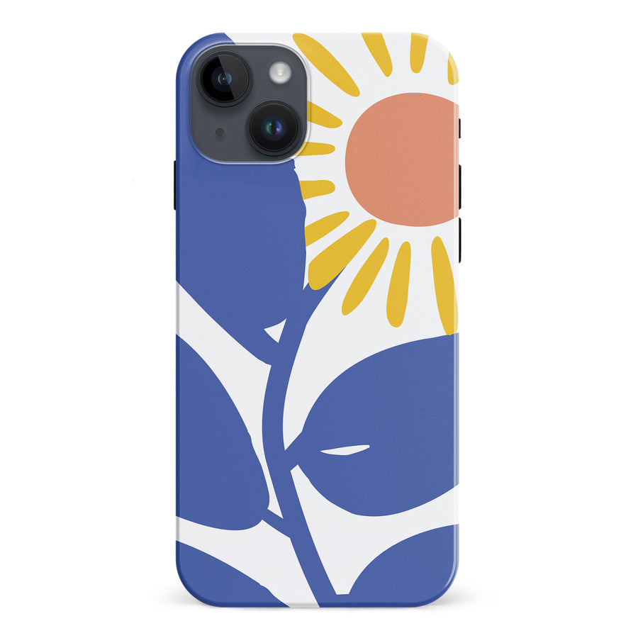 iPhone 15 Plus Bold Abstract Sun Kissed Daisy Floral Phone Case