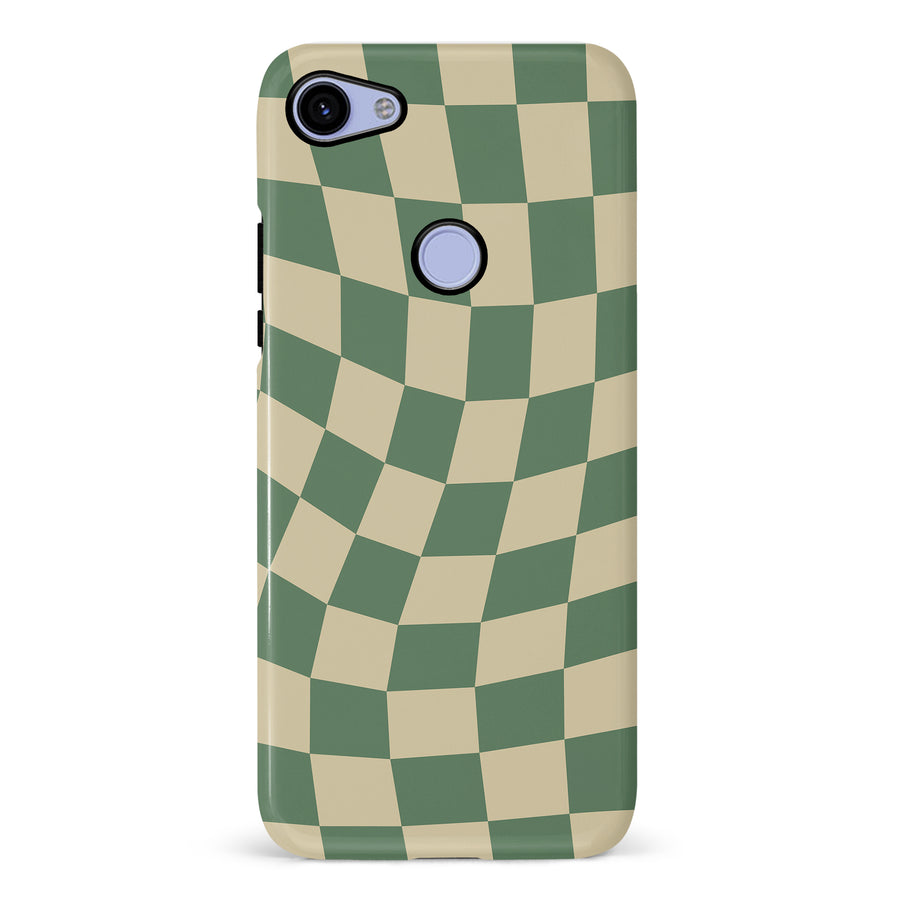 Vintage Checkered Abstract Pattern Phone Case - Green