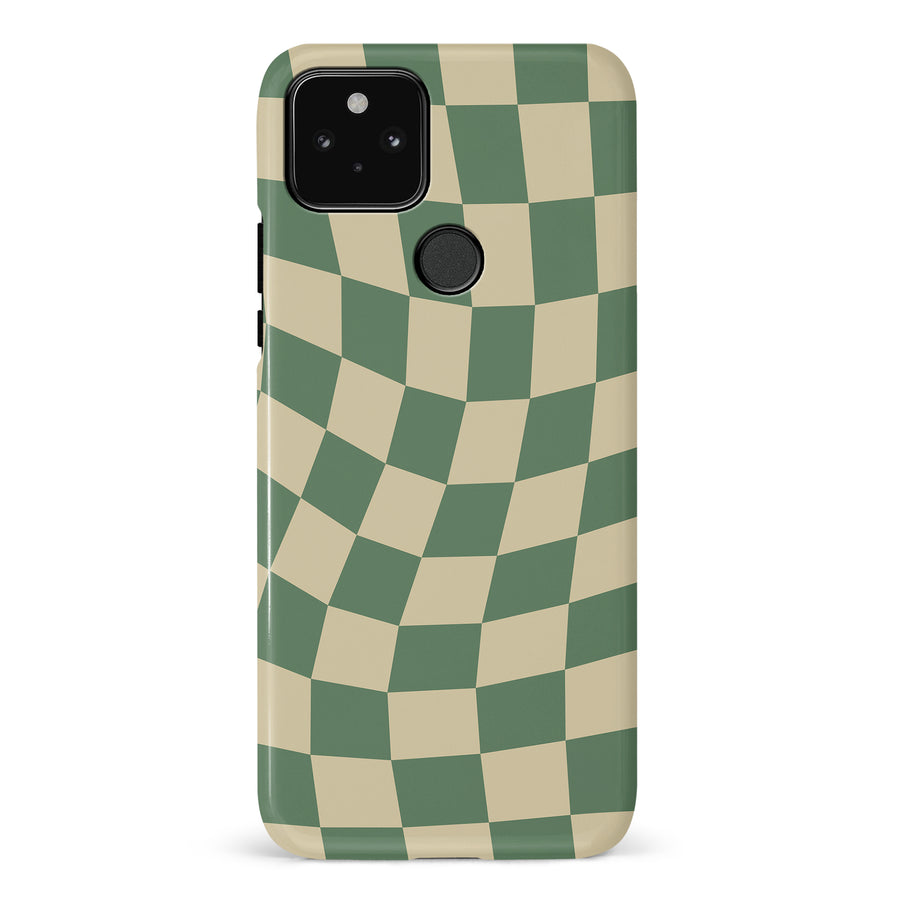 Vintage Checkered Abstract Pattern Phone Case - Green