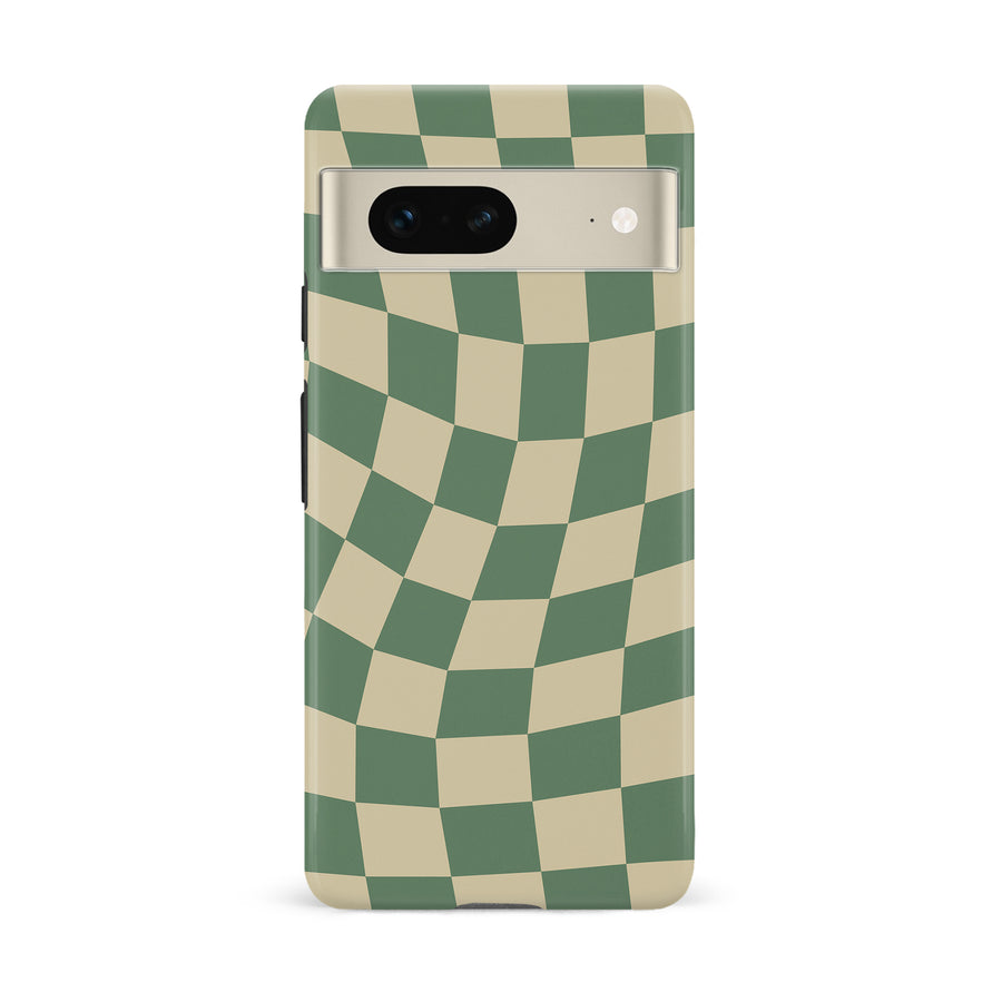 Vintage Checkered Abstract Pattern Phone Case - Green