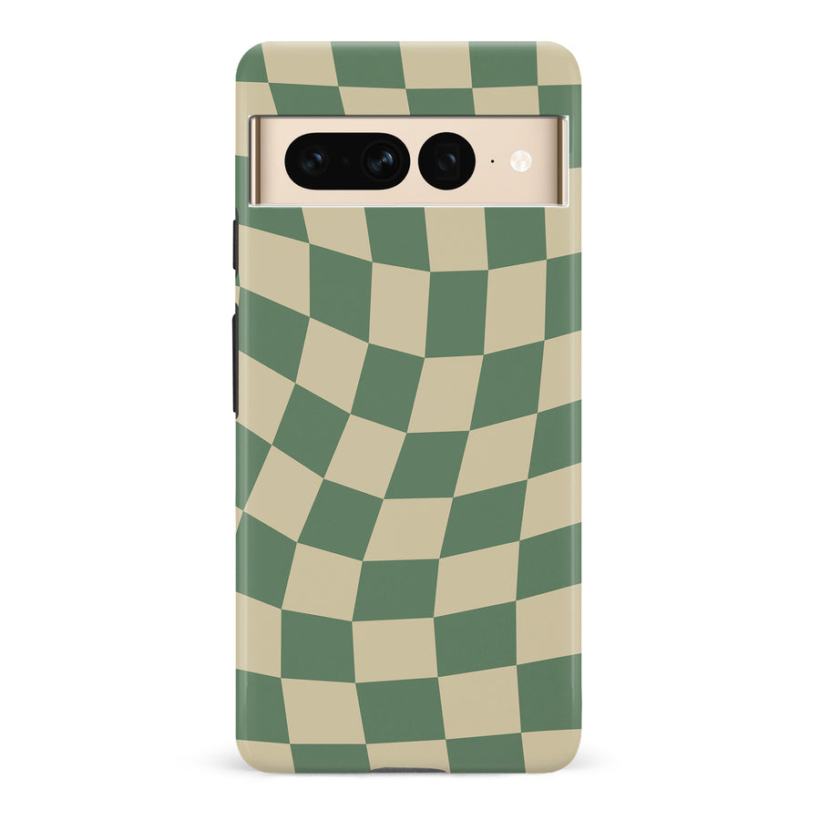 Vintage Checkered Abstract Pattern Phone Case - Green