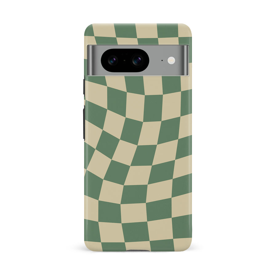 Vintage Checkered Abstract Pattern Phone Case - Green