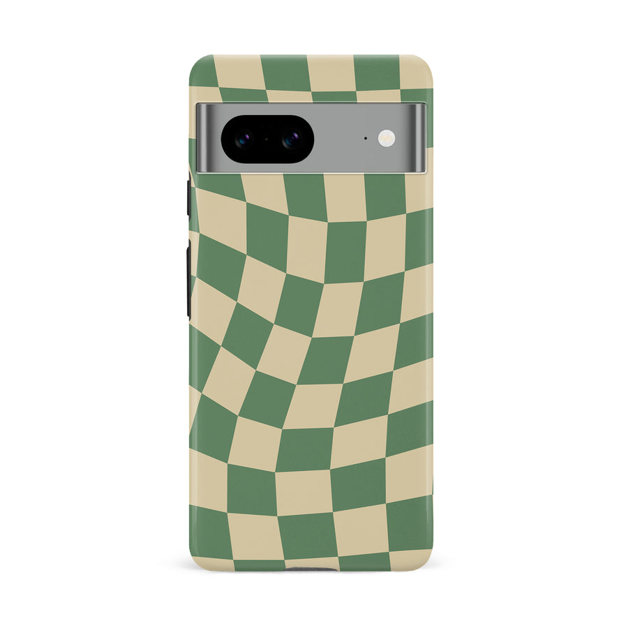 Vintage Checkered Abstract Pattern Phone Case - Green