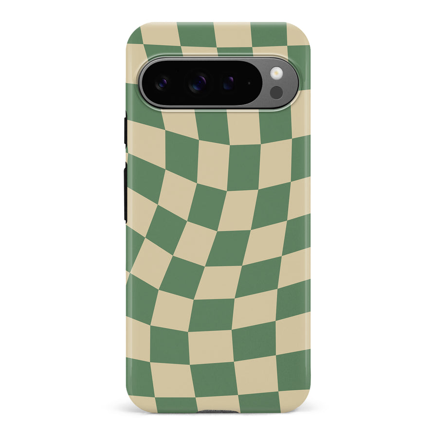 Vintage Checkered Abstract Pattern Phone Case - Green