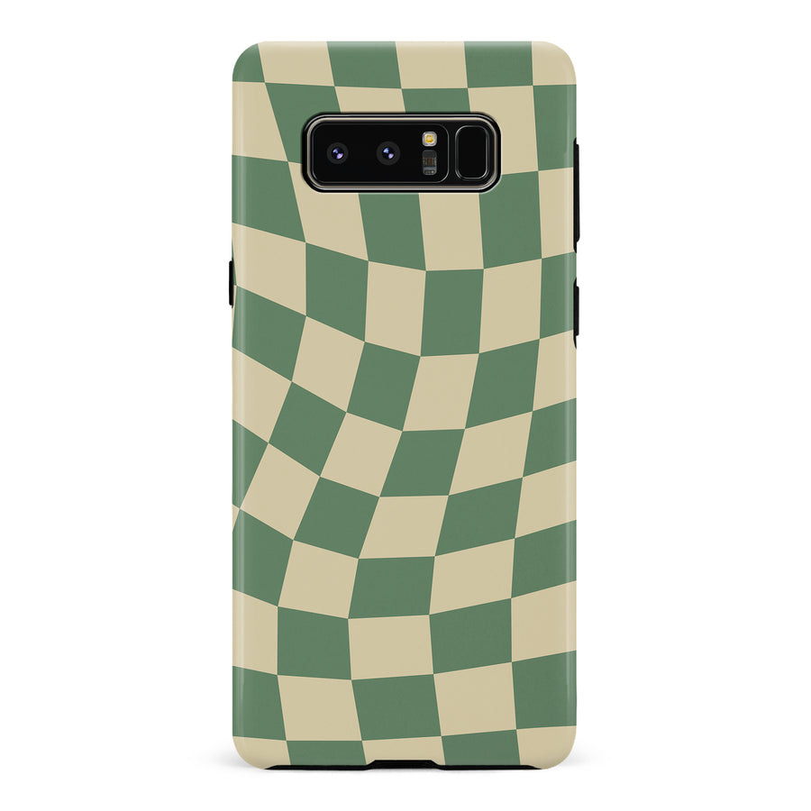 Samsung Galaxy Note 9 Vintage Checkered Abstract Pattern Phone Case - Green