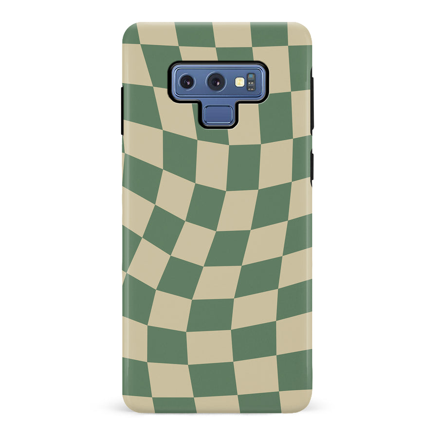 Samsung Galaxy Note 10 Vintage Checkered Abstract Pattern Phone Case - Green