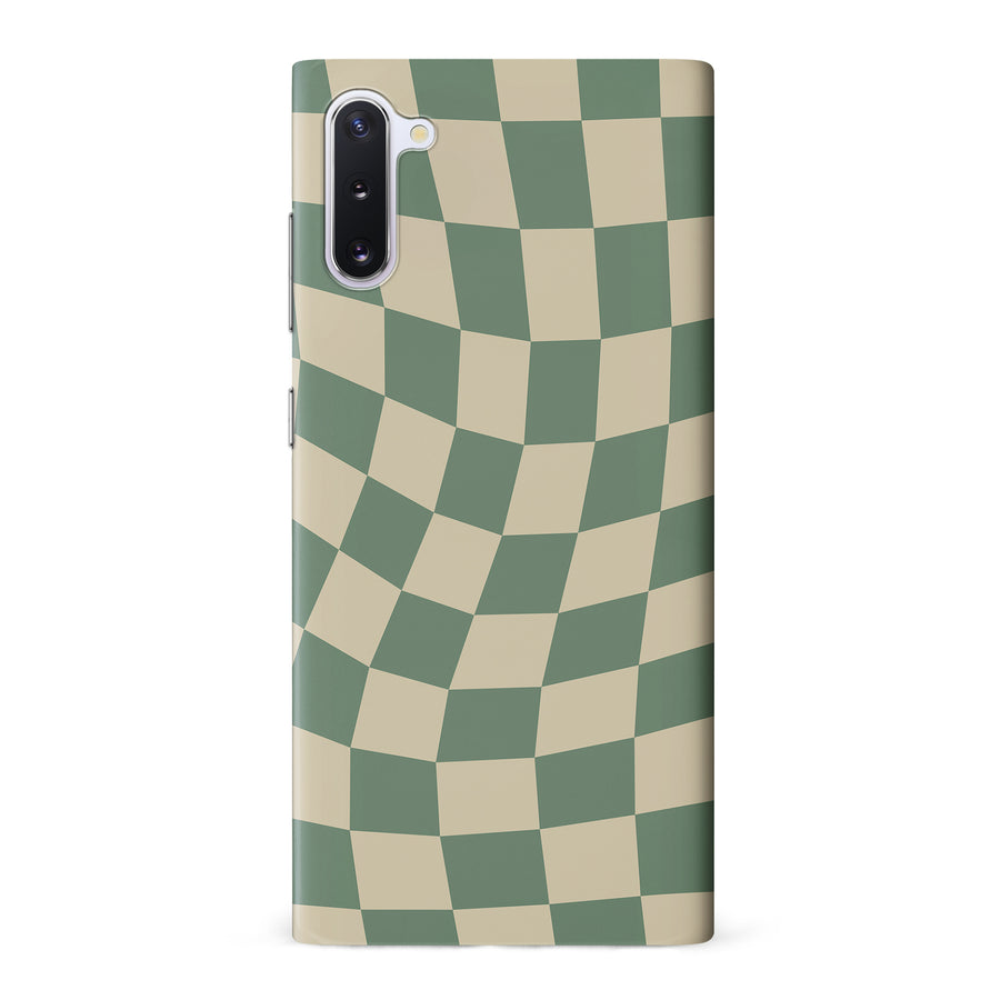 Samsung Galaxy Note 10 Plus Vintage Checkered Abstract Pattern Phone Case - Green