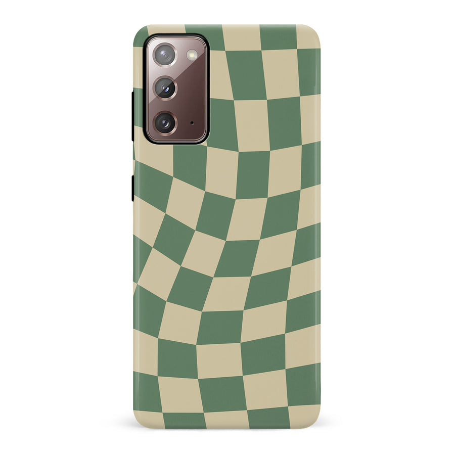 Samsung Galaxy Note 20 Ultra Vintage Checkered Abstract Pattern Phone Case - Green