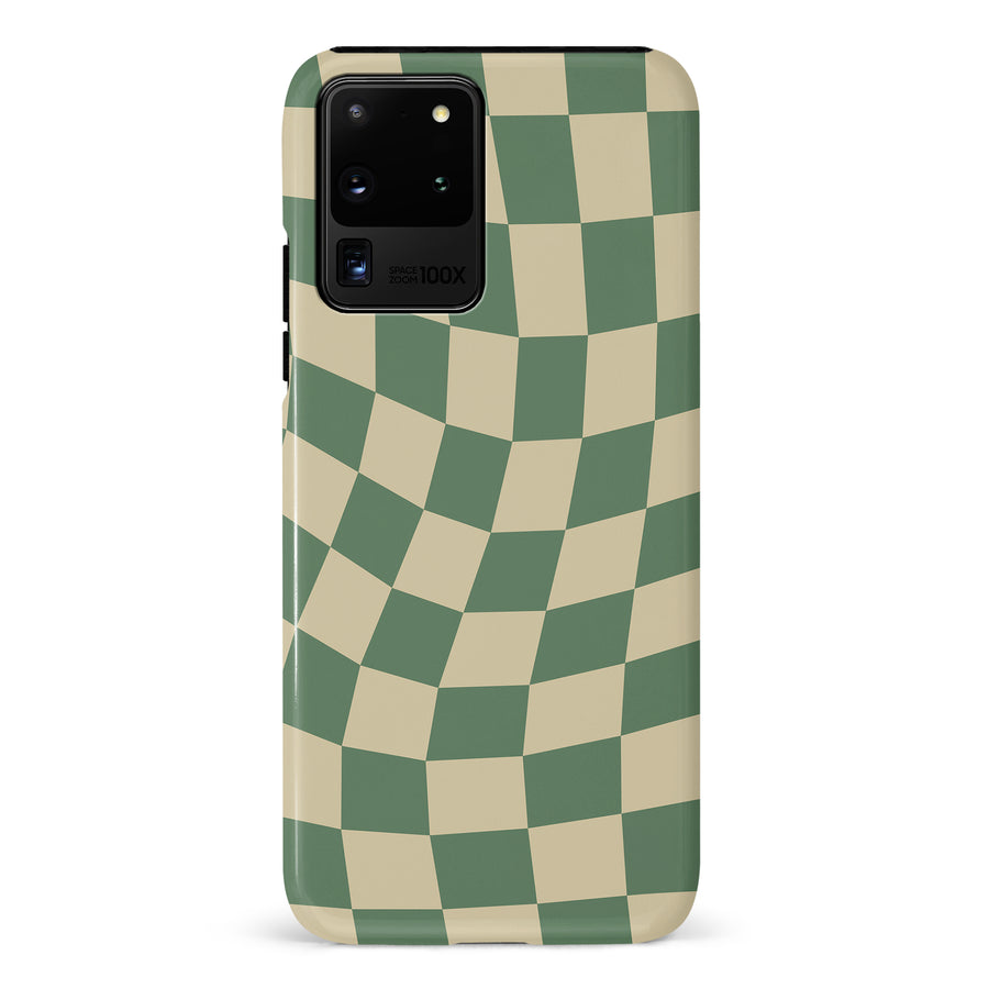 Vintage Checkered Abstract Pattern Phone Case - Green