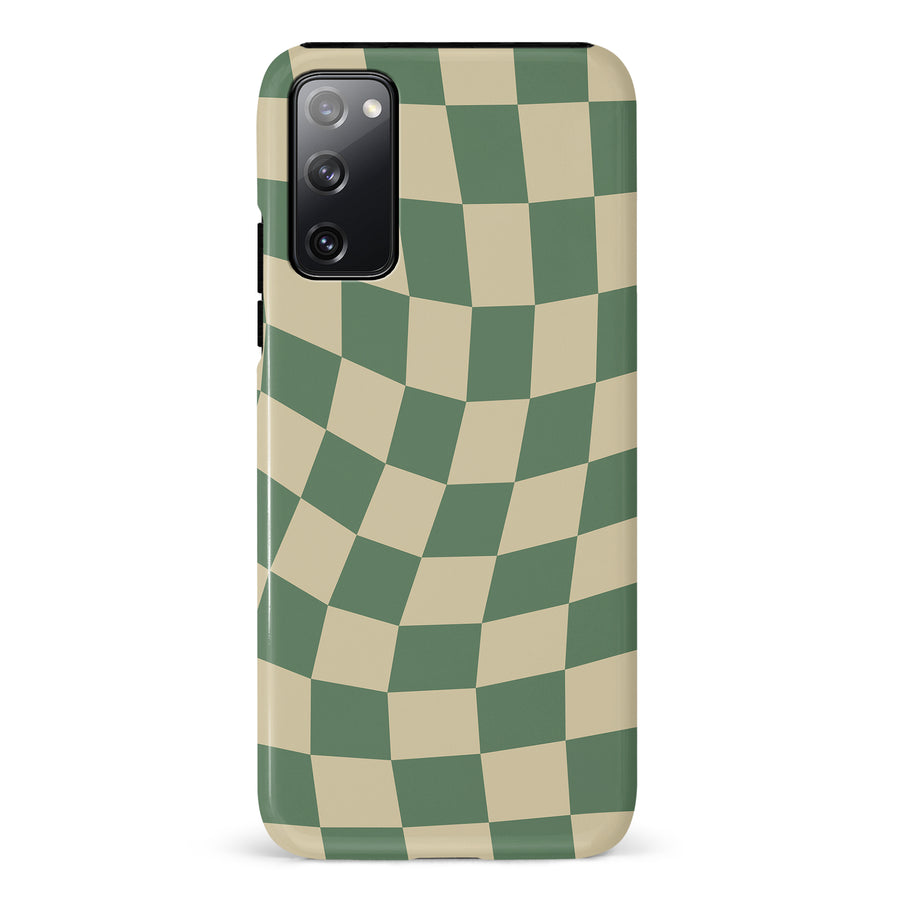 Vintage Checkered Abstract Pattern Phone Case - Green