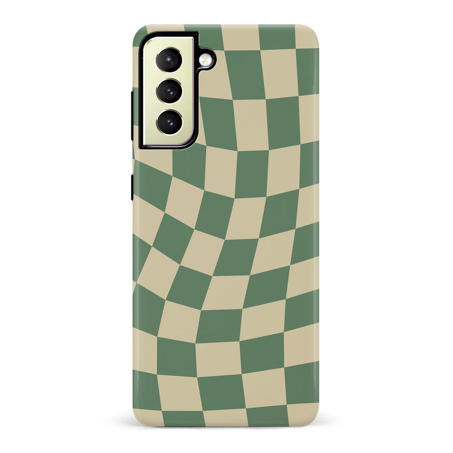 Vintage Checkered Abstract Pattern Phone Case - Green