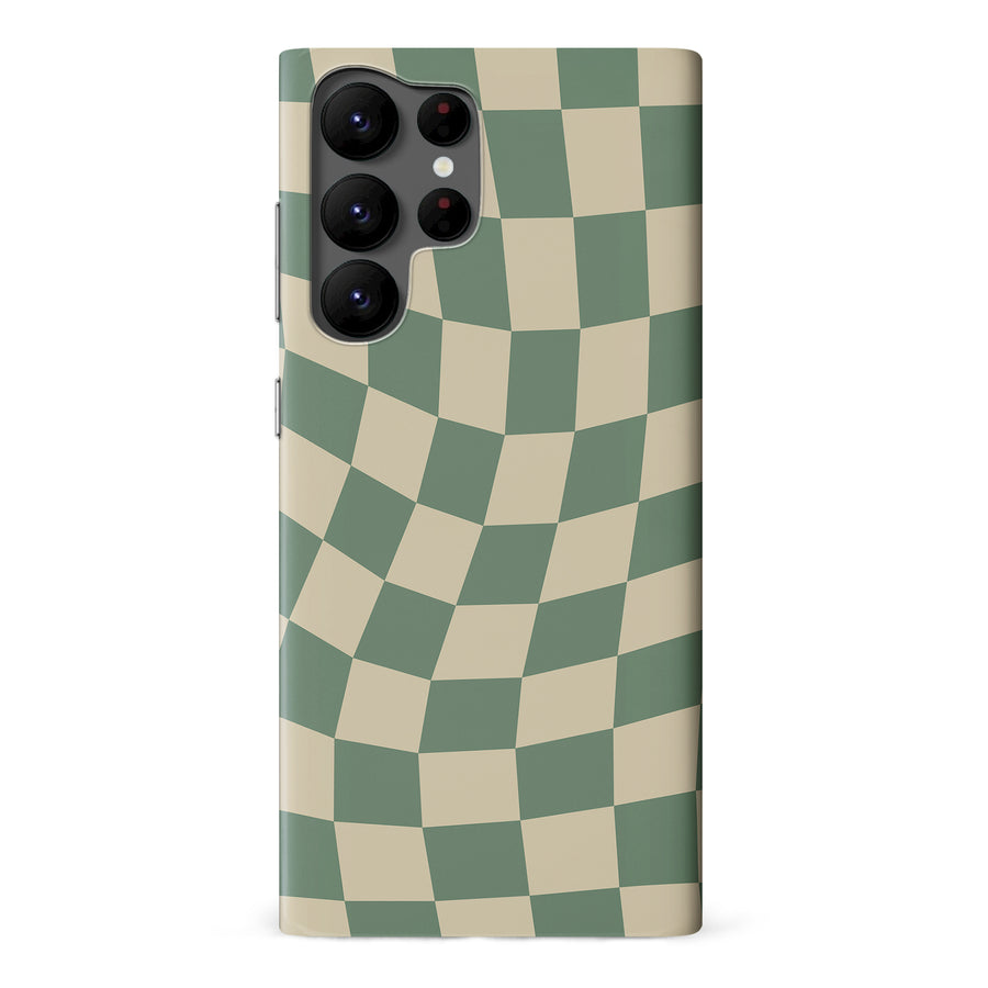 Vintage Checkered Abstract Pattern Phone Case - Green