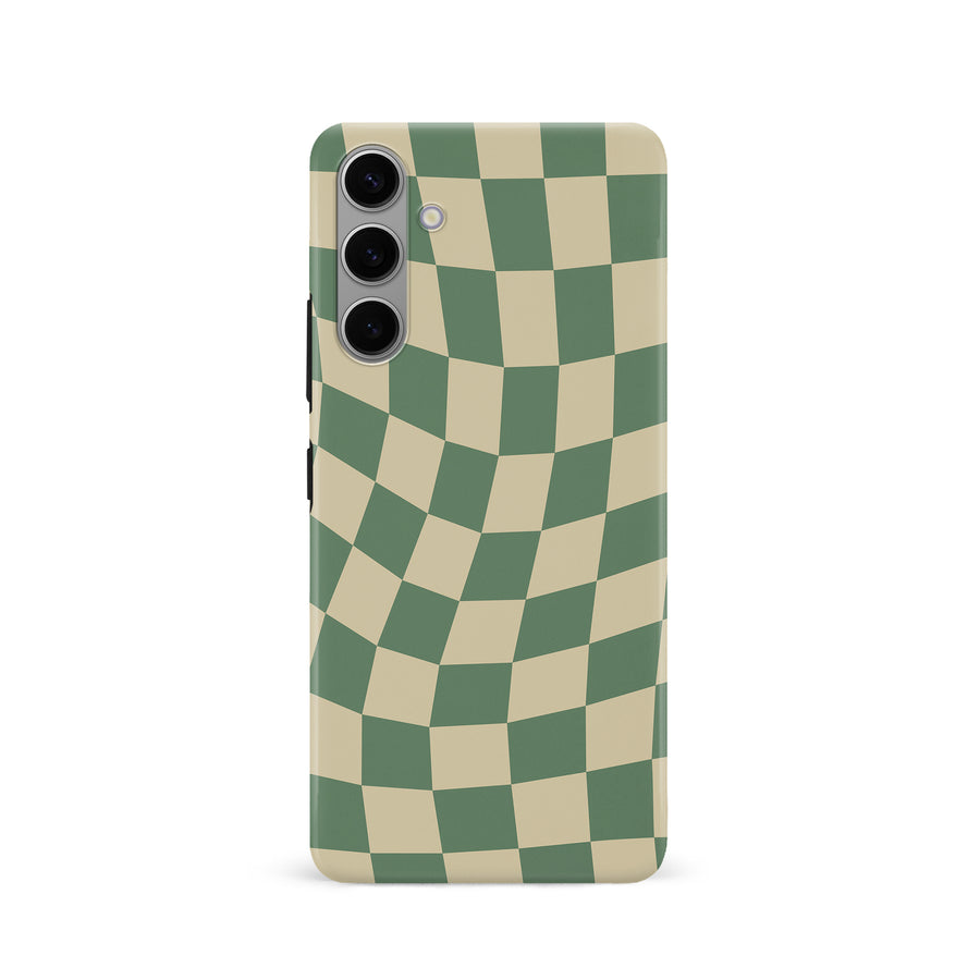 Vintage Checkered Abstract Pattern Phone Case - Green