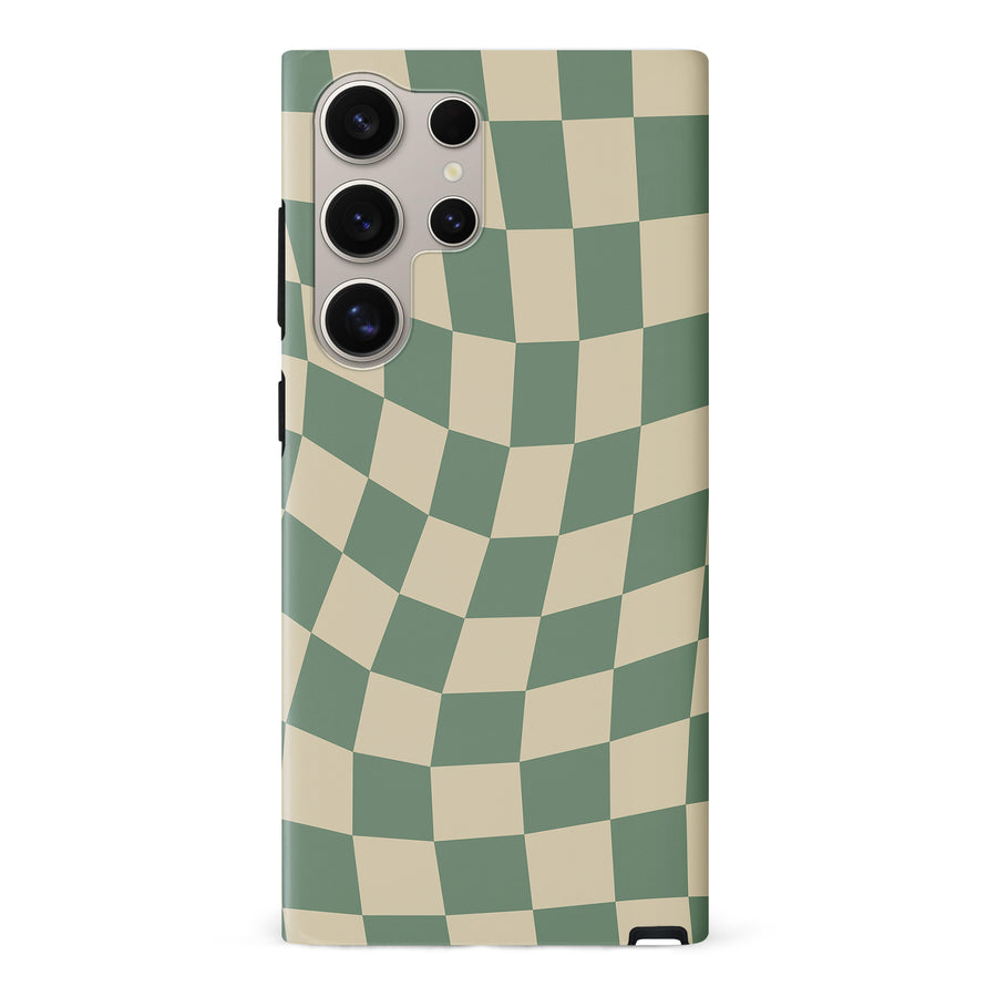 Vintage Checkered Abstract Pattern Phone Case - Green