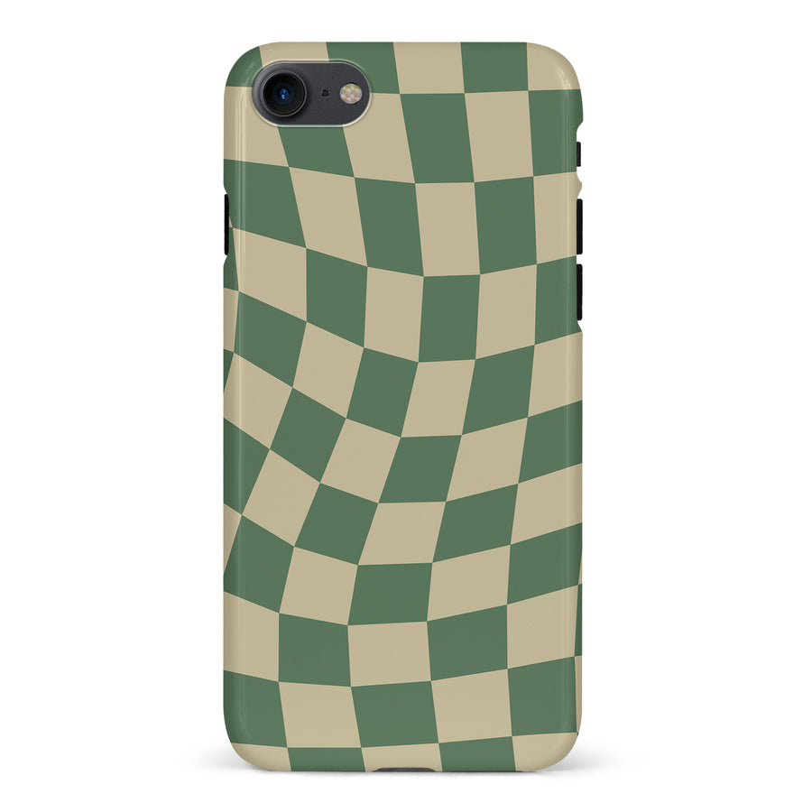 Vintage Checkered Abstract Pattern Phone Case - Green