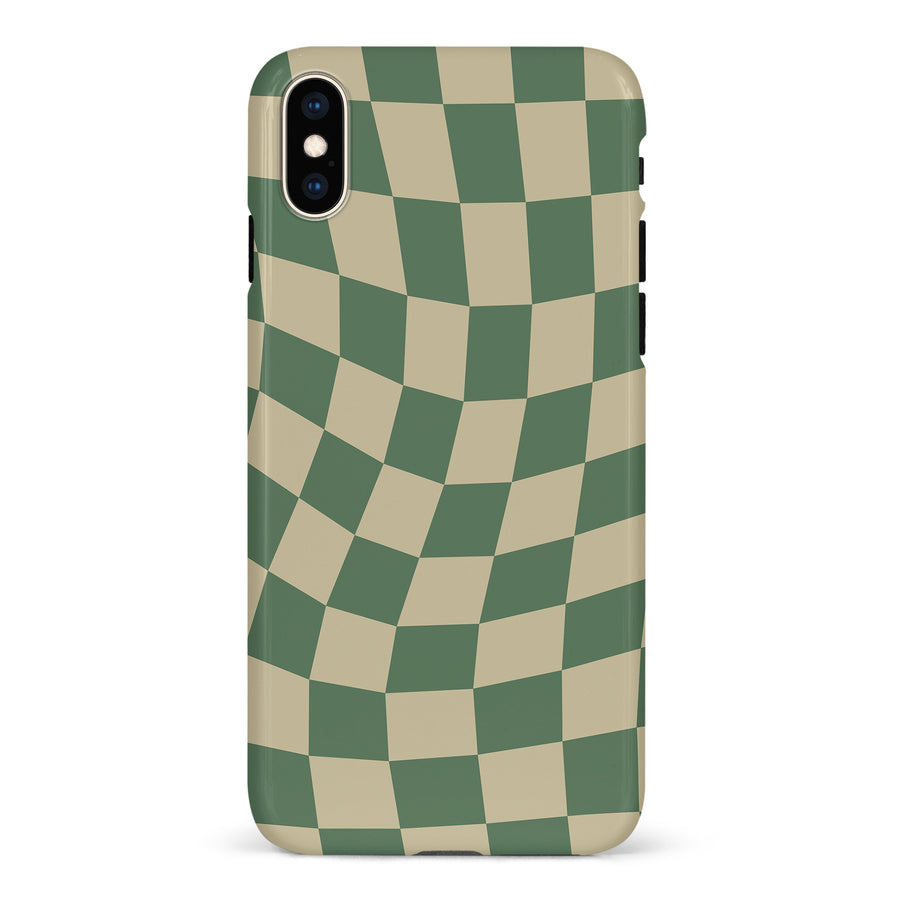 Vintage Checkered Abstract Pattern Phone Case - Green