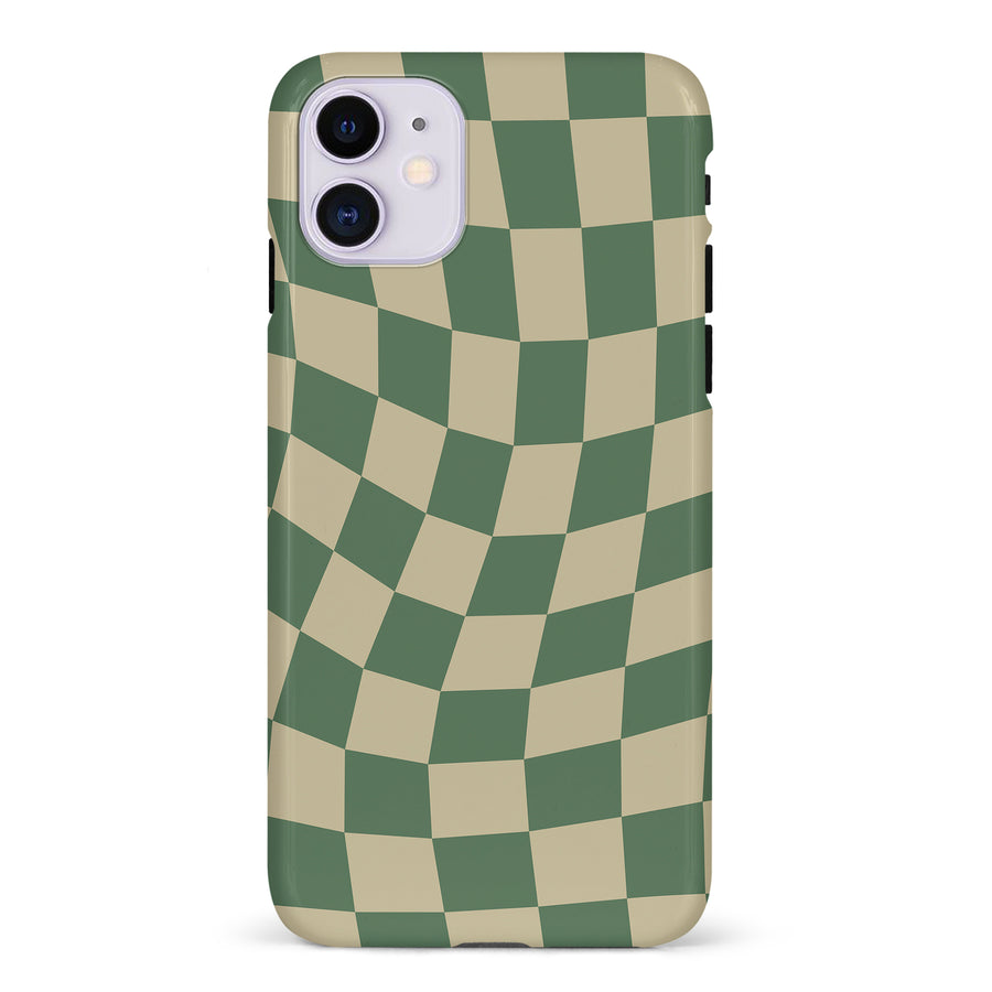 Vintage Checkered Abstract Pattern Phone Case - Green