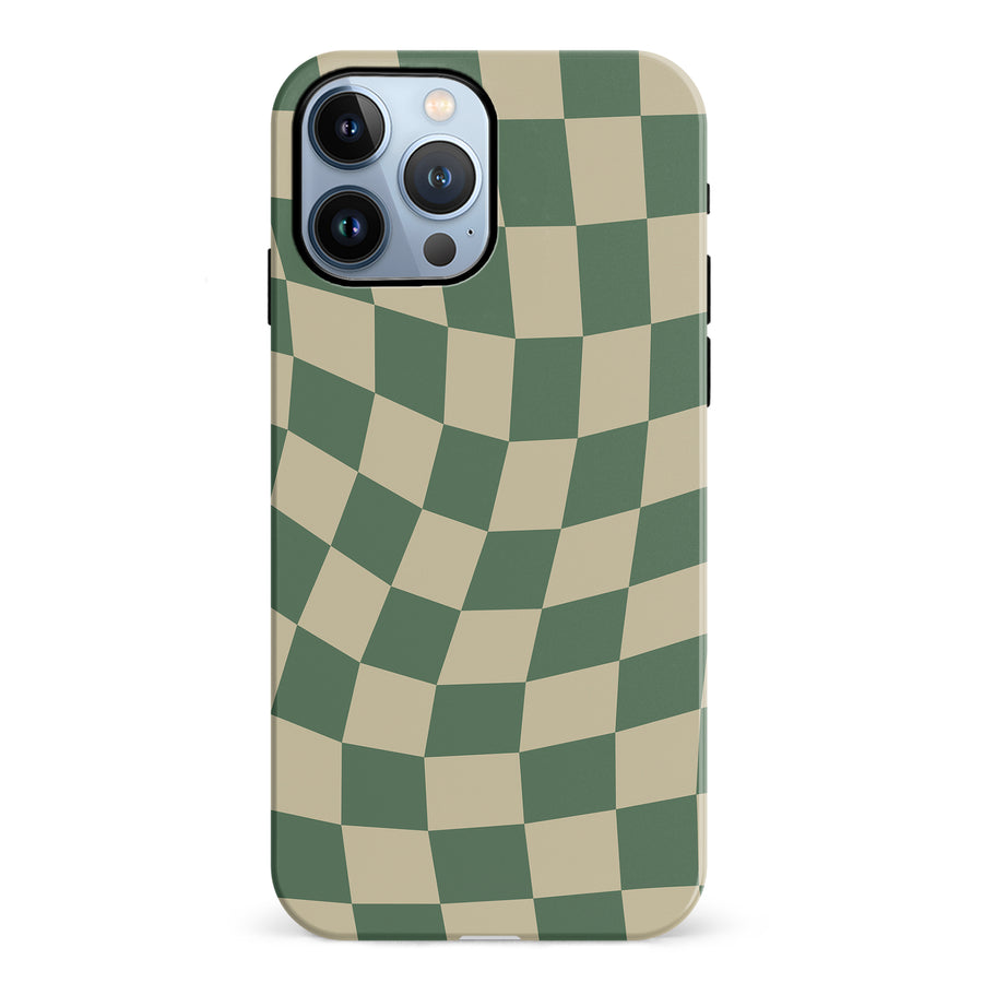 Vintage Checkered Abstract Pattern Phone Case - Green