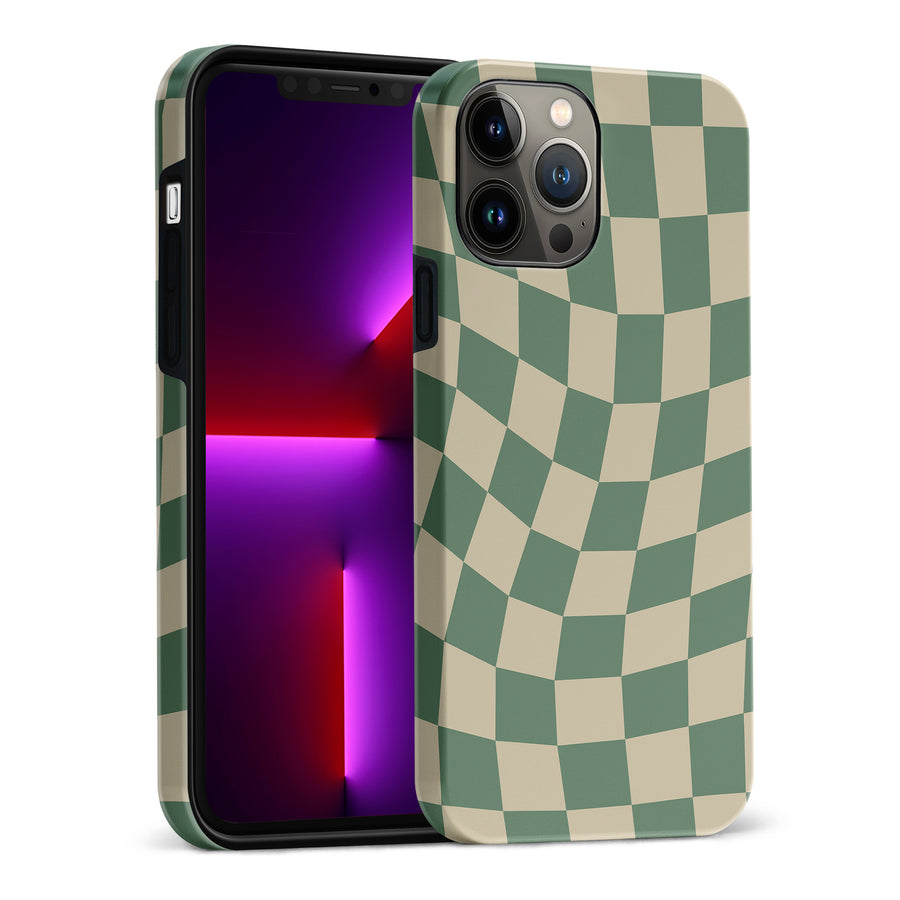 Vintage Checkered Abstract Pattern Phone Case - Green